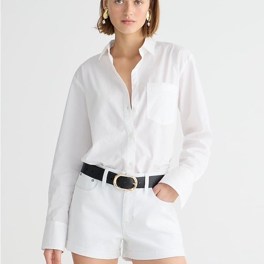 J Crew Mid-rise denim short in white Size 30, EUC